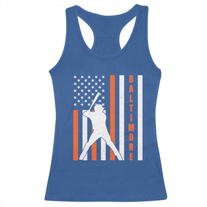 Baltimore Sport Baseball Fans Racerback Tank Top Cool Distressed US Flag Maryland TS10 Royal Blue Print Your Wear