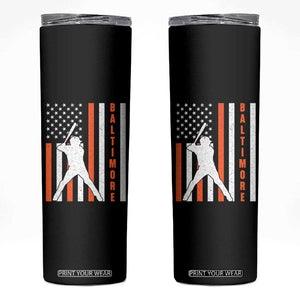 Baltimore Sport Baseball Fans Skinny Tumbler Cool Distressed US Flag Maryland TS10 Black Print Your Wear