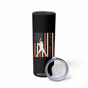 Baltimore Sport Baseball Fans Skinny Tumbler Cool Distressed US Flag Maryland TS10 Print Your Wear