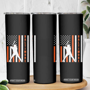 Baltimore Sport Baseball Fans Skinny Tumbler Cool Distressed US Flag Maryland TS10 Print Your Wear
