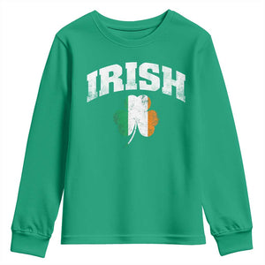 Irish Youth Sweatshirt Vintage St Patricks Day Ireland Flag Shamrock Clover TS10 Irish Green Print Your Wear
