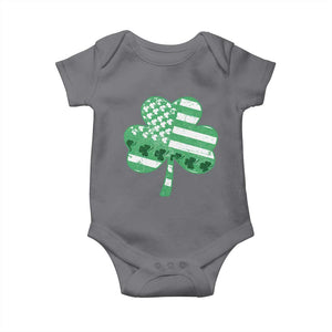 St Patricks Day American Flag Shamrocks Baby Onesie Lucky Retro Vintage Irish USA TS10 Charcoal Print Your Wear
