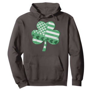 St Patricks Day American Flag Shamrocks Hoodie Lucky Retro Vintage Irish USA TS10 Dark Chocolate Print Your Wear