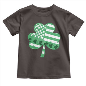 St Patricks Day American Flag Shamrocks Toddler T Shirt Lucky Retro Vintage Irish USA TS10 Dark Chocolate Print Your Wear