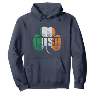 Irish St Patricks Day Shamrock Hoodie Retro Clover Ireland Flag Lucky Gifts TS10 Navy Print Your Wear