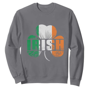 Irish St Patricks Day Shamrock Sweatshirt Retro Clover Ireland Flag Lucky Gifts TS10 Charcoal Print Your Wear