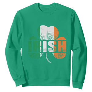 Irish St Patricks Day Shamrock Sweatshirt Retro Clover Ireland Flag Lucky Gifts TS10 Irish Green Print Your Wear