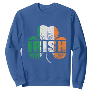 Irish St Patricks Day Shamrock Sweatshirt Retro Clover Ireland Flag Lucky Gifts TS10 Royal Blue Print Your Wear