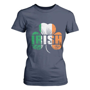 Irish St Patricks Day Shamrock T Shirt For Women Retro Clover Ireland Flag Lucky Gifts TS10 Navy Print Your Wear