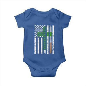 American Flag Shamrocks St Patricks Day Baby Onesie Vintage Irish USA TS10 Royal Blue Print Your Wear