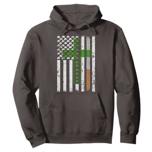 American Flag Shamrocks St Patricks Day Hoodie Vintage Irish USA TS10 Dark Chocolate Print Your Wear