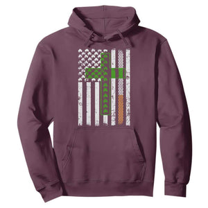 American Flag Shamrocks St Patricks Day Hoodie Vintage Irish USA TS10 Maroon Print Your Wear