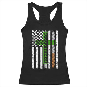 American Flag Shamrocks St Patricks Day Racerback Tank Top Vintage Irish USA TS10 Black Print Your Wear