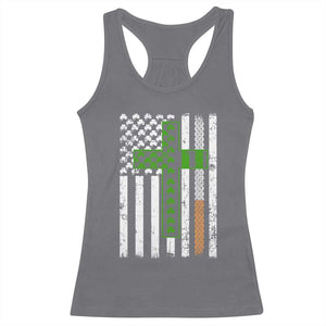 American Flag Shamrocks St Patricks Day Racerback Tank Top Vintage Irish USA TS10 Charcoal Print Your Wear