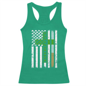 American Flag Shamrocks St Patricks Day Racerback Tank Top Vintage Irish USA TS10 Irish Green Print Your Wear
