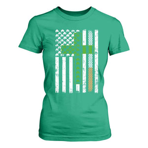 American Flag Shamrocks St Patricks Day T Shirt For Women Vintage Irish USA TS10 Irish Green Print Your Wear
