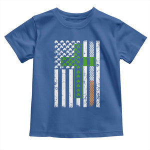 American Flag Shamrocks St Patricks Day Toddler T Shirt Vintage Irish USA TS10 Royal Blue Print Your Wear
