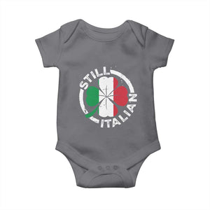 Funny Italian St Patrick's Day Baby Onesie Lucky Shamrock Italy Flag TS10 Charcoal Print Your Wear