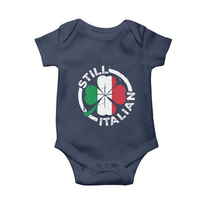 Funny Italian St Patrick's Day Baby Onesie Lucky Shamrock Italy Flag TS10 Navy Print Your Wear