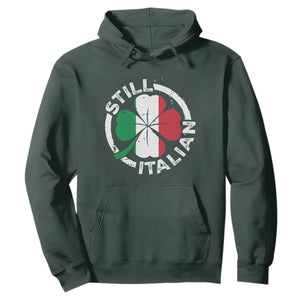 Funny Italian St Patrick's Day Hoodie Lucky Shamrock Italy Flag TS10 Dark Forest Green Print Your Wear