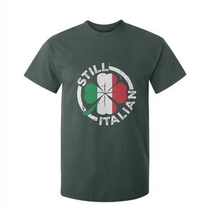 Funny Italian St Patrick's Day T Shirt For Kid Lucky Shamrock Italy Flag TS10 Dark Forest Green Print Your Wear