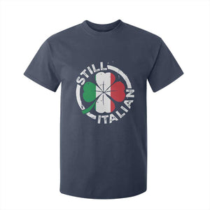 Funny Italian St Patrick's Day T Shirt For Kid Lucky Shamrock Italy Flag TS10 Navy Print Your Wear