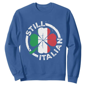 Funny Italian St Patrick's Day Sweatshirt Lucky Shamrock Italy Flag TS10 Royal Blue Print Your Wear