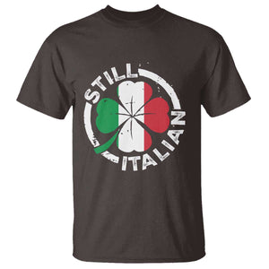 Funny Italian St Patricks Day T Shirt - Lucky Shamrock Italy Flag Italian Pride Holiday Tee TS10 Dark Chocolate Print Your Wear