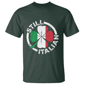 Funny Italian St Patricks Day T Shirt - Lucky Shamrock Italy Flag Italian Pride Holiday Tee TS10 Dark Forest Green Print Your Wear