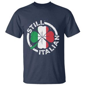 Funny Italian St Patricks Day T Shirt - Lucky Shamrock Italy Flag Italian Pride Holiday Tee TS10 Navy Print Your Wear