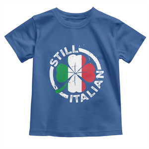 Funny Italian St Patrick's Day Toddler T Shirt Lucky Shamrock Italy Flag TS10 Royal Blue Print Your Wear