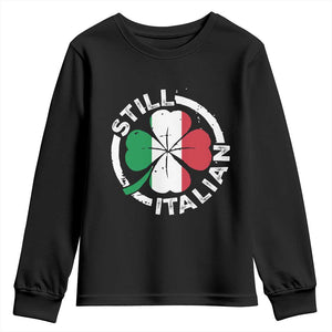 Funny Italian St Patrick's Day Youth Sweatshirt Lucky Shamrock Italy Flag TS10 Black Print Your Wear