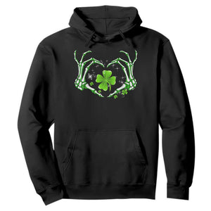 Skeleton Hand Heart Shamrock St Patricks Day Hoodie TS10 Black Print Your Wear