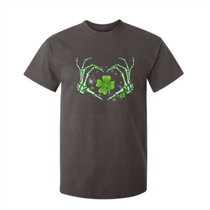 Skeleton Hand Heart Shamrock St Patricks Day T Shirt For Kid TS10 Dark Chocolate Print Your Wear