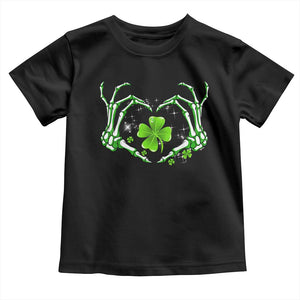 Skeleton Hand Heart Shamrock St Patricks Day Toddler T Shirt TS10 Black Print Your Wear