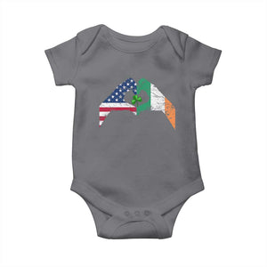 America Ireland Flag Baby Onesie Lucky Shamrock Vintage American Irish Roots TS10 Charcoal Print Your Wear