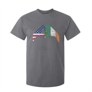 America Ireland Flag T Shirt For Kid Lucky Shamrock Vintage American Irish Roots TS10 Charcoal Print Your Wear