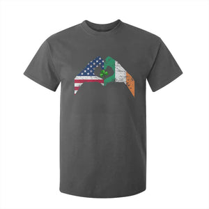 America Ireland Flag T Shirt For Kid Lucky Shamrock Vintage American Irish Roots TS10 Dark Heather Print Your Wear