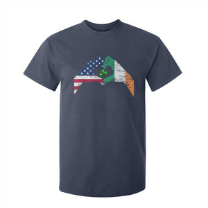 America Ireland Flag T Shirt For Kid Lucky Shamrock Vintage American Irish Roots TS10 Navy Print Your Wear