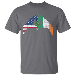 America Ireland Flag T Shirt Lucky Shamrock Vintage American Irish Roots TS10 Charcoal Print Your Wear