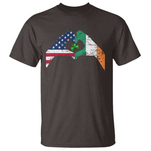 America Ireland Flag T Shirt Lucky Shamrock Vintage American Irish Roots TS10 Dark Chocolate Print Your Wear