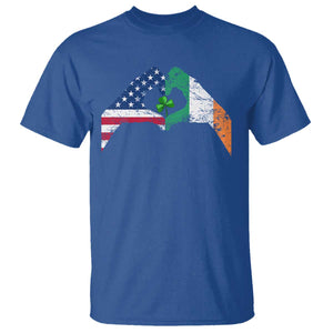 America Ireland Flag T Shirt Lucky Shamrock Vintage American Irish Roots TS10 Royal Blue Print Your Wear