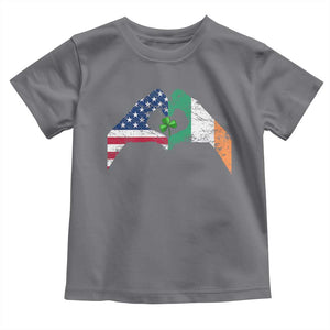 America Ireland Flag Toddler T Shirt Lucky Shamrock Vintage American Irish Roots TS10 Charcoal Print Your Wear