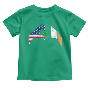 America Ireland Flag Toddler T Shirt Lucky Shamrock Vintage American Irish Roots TS10 Irish Green Print Your Wear