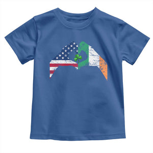 America Ireland Flag Toddler T Shirt Lucky Shamrock Vintage American Irish Roots TS10 Royal Blue Print Your Wear