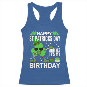 St Patricks Day Birthday Racerback Tank Top Born On Saint Paddys Irish Bday Gift TS10 Royal Blue Print Your Wear