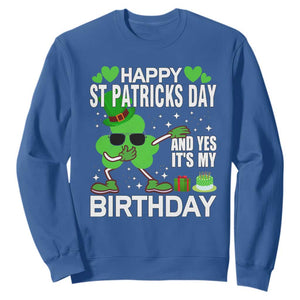St Patricks Day Birthday Sweatshirt Born On Saint Paddys Irish Bday Gift TS10 Royal Blue Print Your Wear