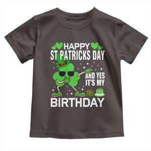 St Patricks Day Birthday Toddler T Shirt Born On Saint Paddys Irish Bday Gift TS10 Dark Chocolate Print Your Wear
