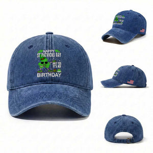 St Patricks Day Birthday Washed Cotton Baseball Cap Born On Saint Paddys Irish Bday Gift