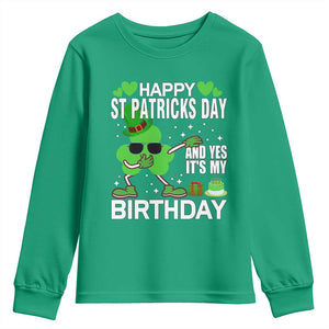 St Patricks Day Birthday Youth Sweatshirt Born On Saint Paddys Irish Bday Gift TS10 Irish Green Print Your Wear